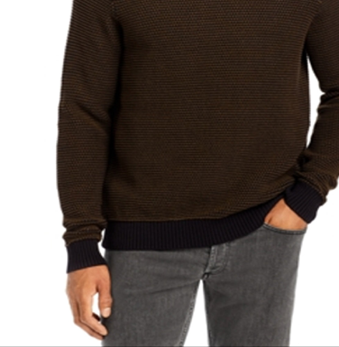 Suéter Hugo Boss Masculino Gola Redonda Preto Tamanho Médio