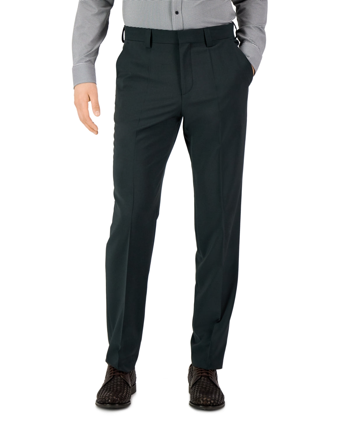 Calça de terno masculina Hugo Boss Modern Fit Super Flex, verde, tamanho 36
