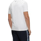 Camiseta masculina Hugo Boss de algodão elástico com estampa de logotipo gráfico, branca, tamanho médio