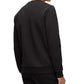 Moletom masculino Hugo Boss com estampa de contraste e corte relaxado, preto, tamanho grande