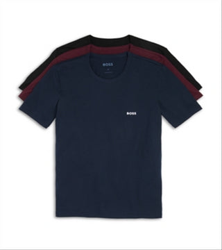 Hugo Boss Men's Pack Of 3 Classic Cotton Tee Navy Size L