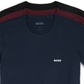 Pacote com 3 camisetas clássicas de algodão masculinas Hugo Boss, azul-marinho, tamanho G