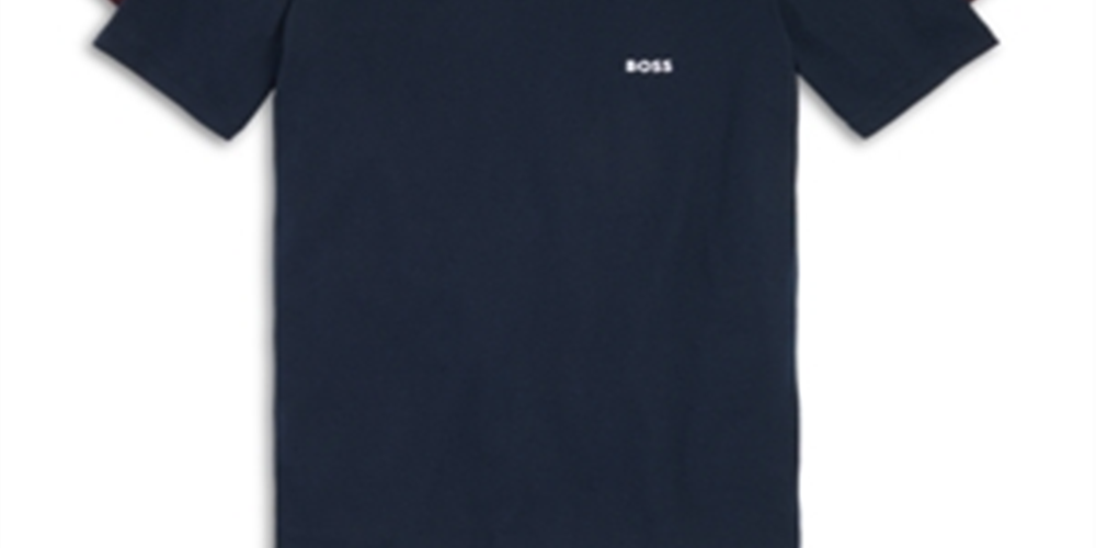 Pacote com 3 camisetas clássicas de algodão masculinas Hugo Boss, azul-marinho, tamanho G