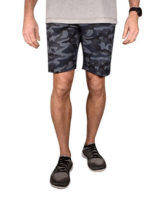Shorts masculinos híbridos com estampa frontal lisa, azul, tamanho 38, da Vintage Foundry Co