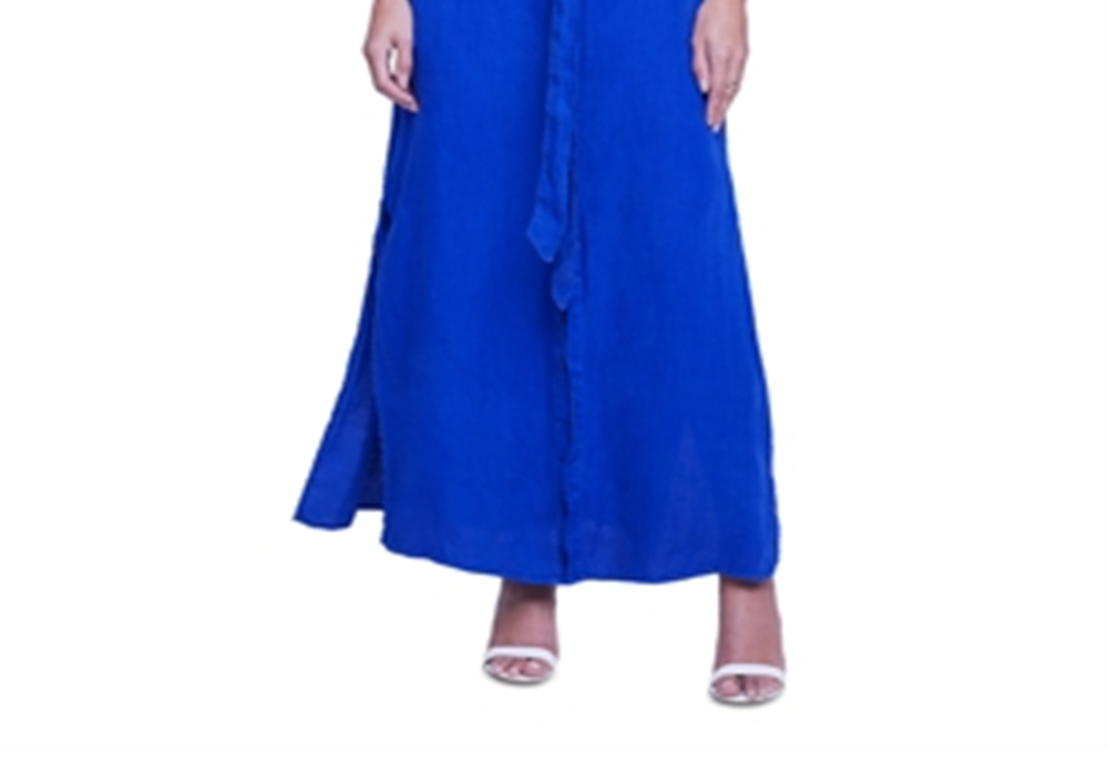 Vestido camisa com cinto L'Agence Cameron azul tamanho M