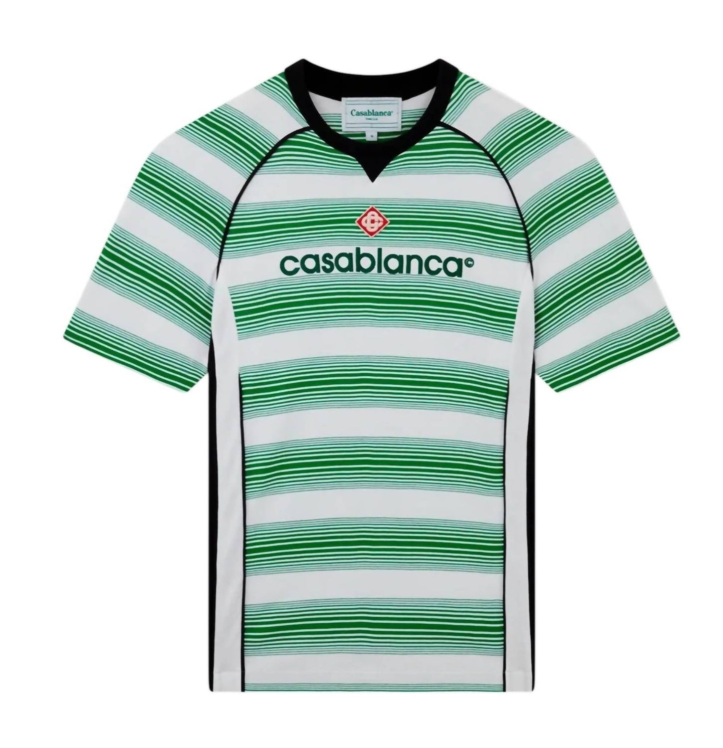 Casablanca - Yarn Dyed Logo Stripe Paneled T-shirt