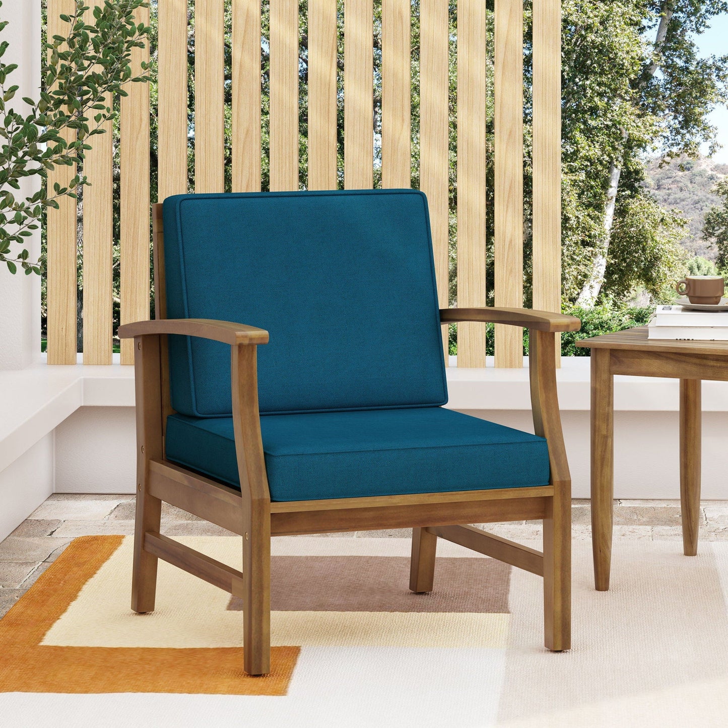 Perla Contemporary Club Chair with Water-Resistant Cushion