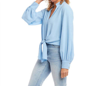 Karen Kane - Long Sleeve Tie-Front Top