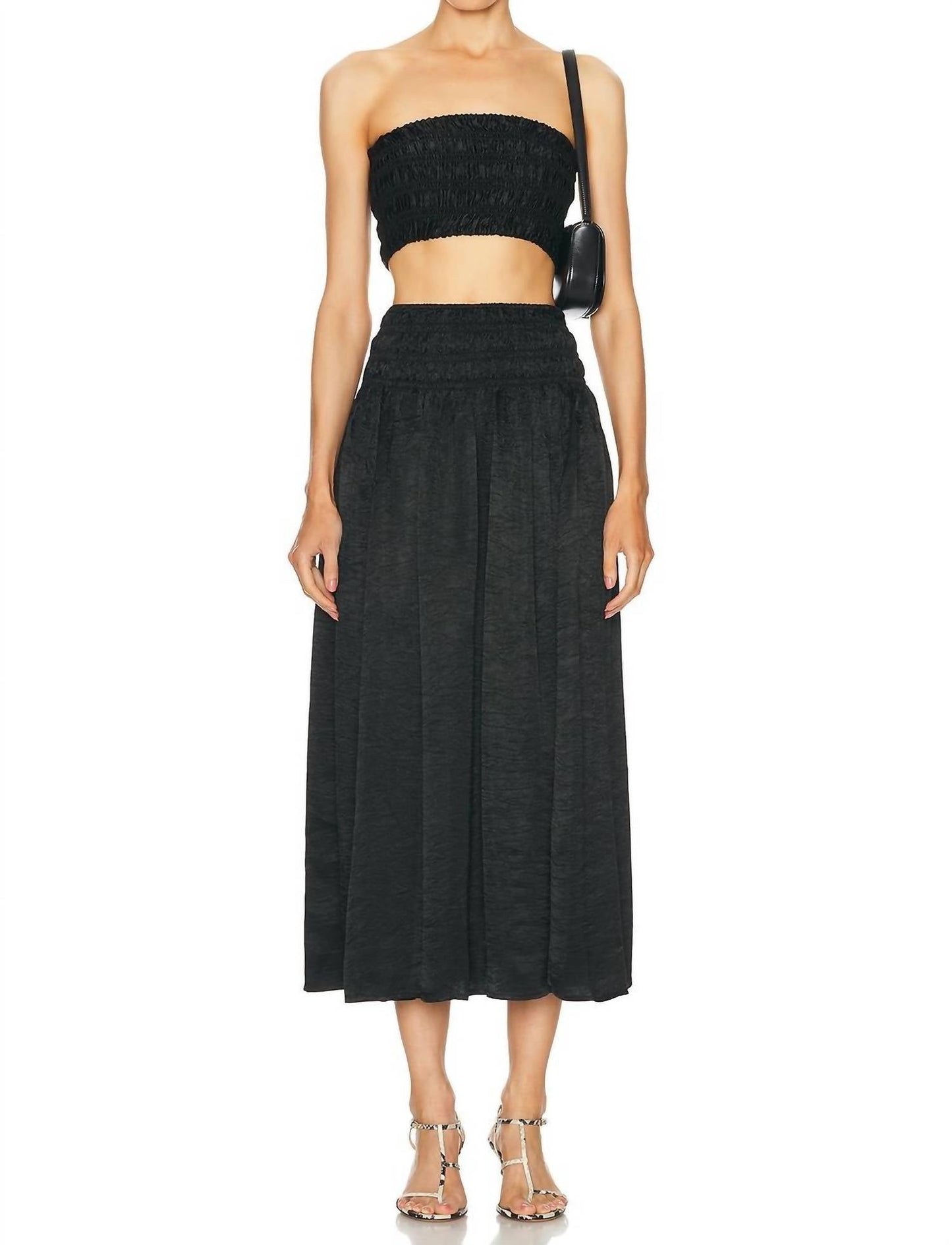 Enza Costa - Textured Satin Smocked Top