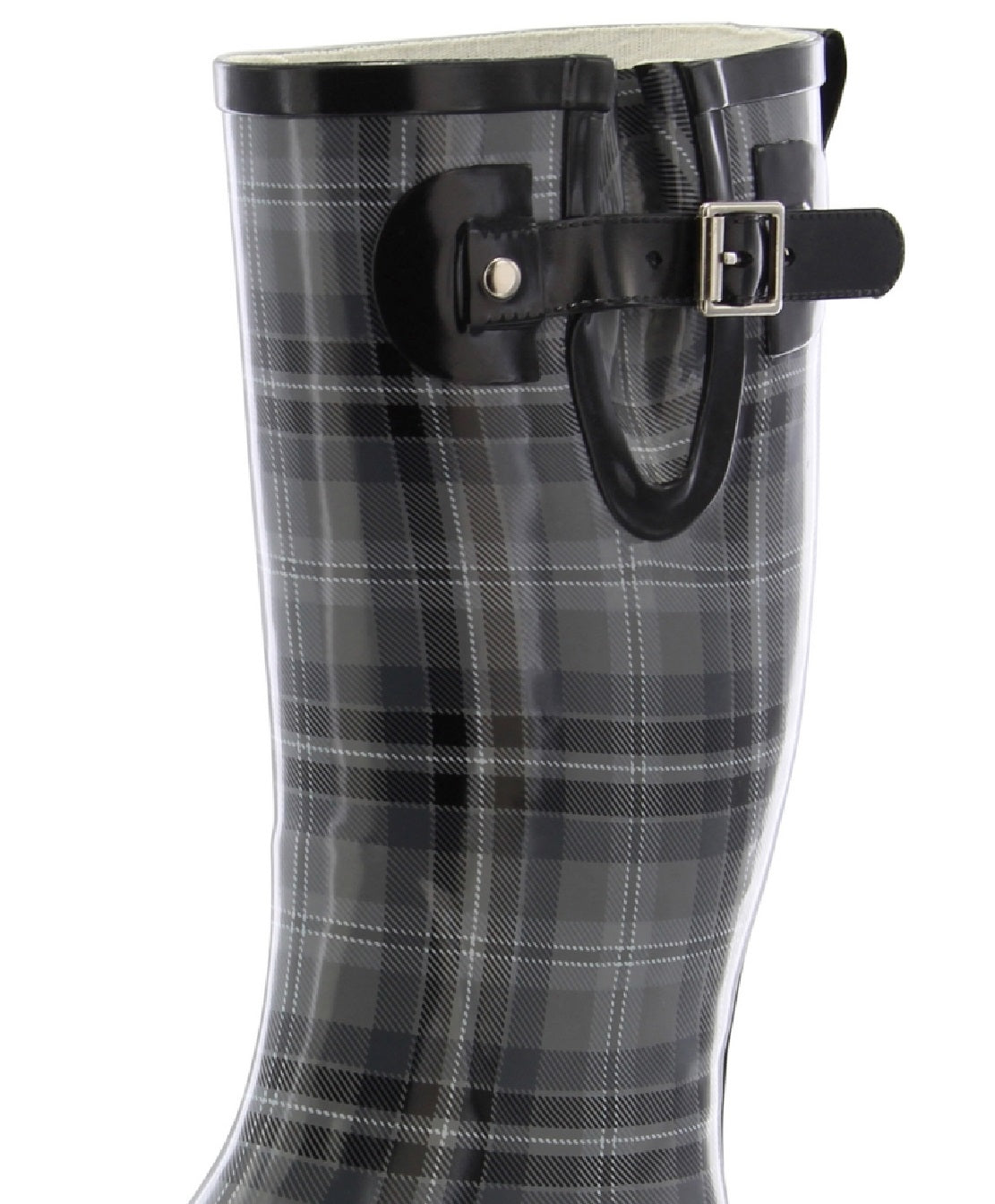 Bota de chuva feminina Western Chief Highland Plaid cinza tamanho 6 M