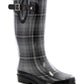 Bota de chuva feminina Western Chief Highland Plaid cinza tamanho 6 M