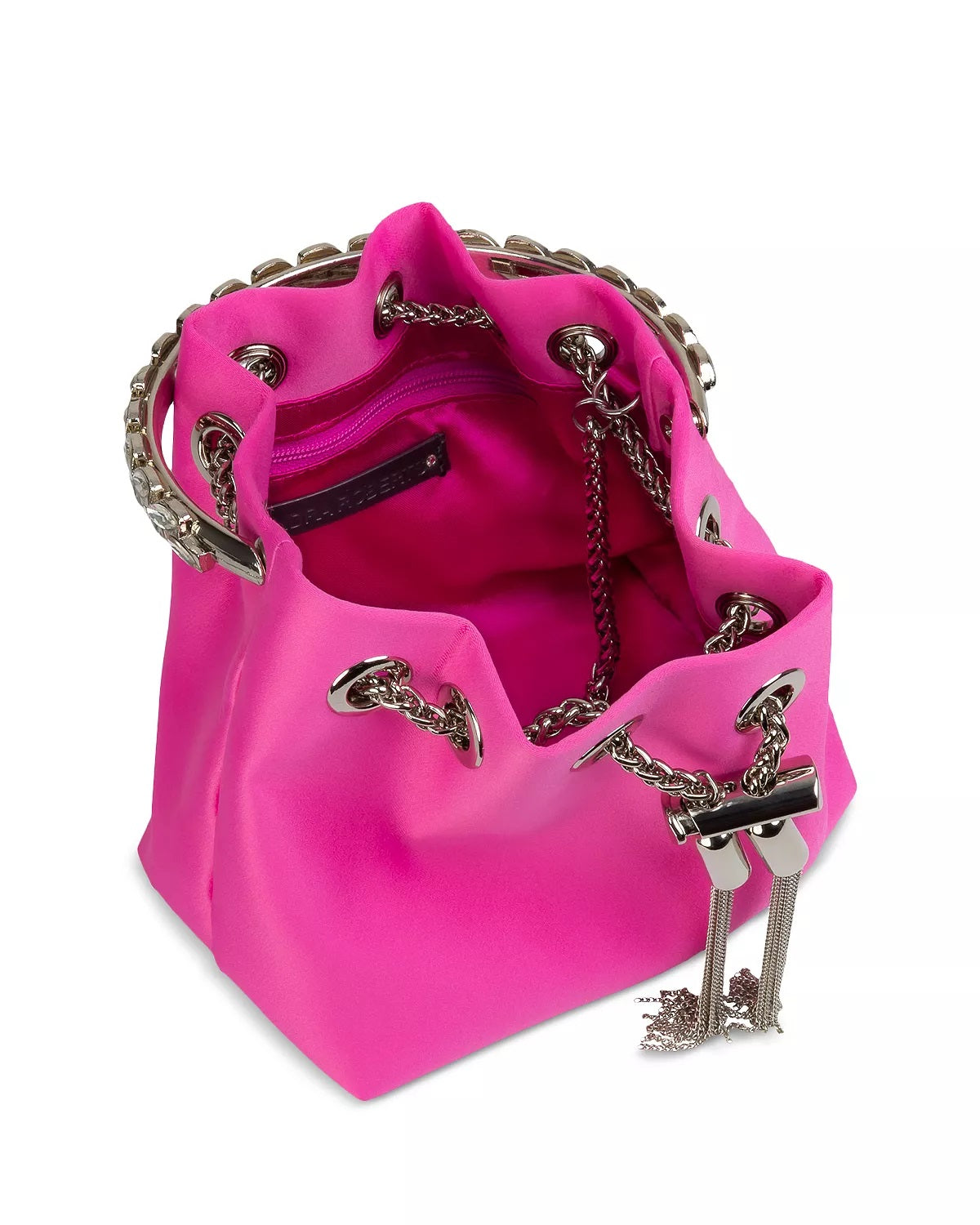 Bolsa feminina Sondra Roberts de cetim com cordão, rosa, tamanho regular