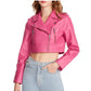 Steve Madden - Molly Crop Leather Moto Jacket