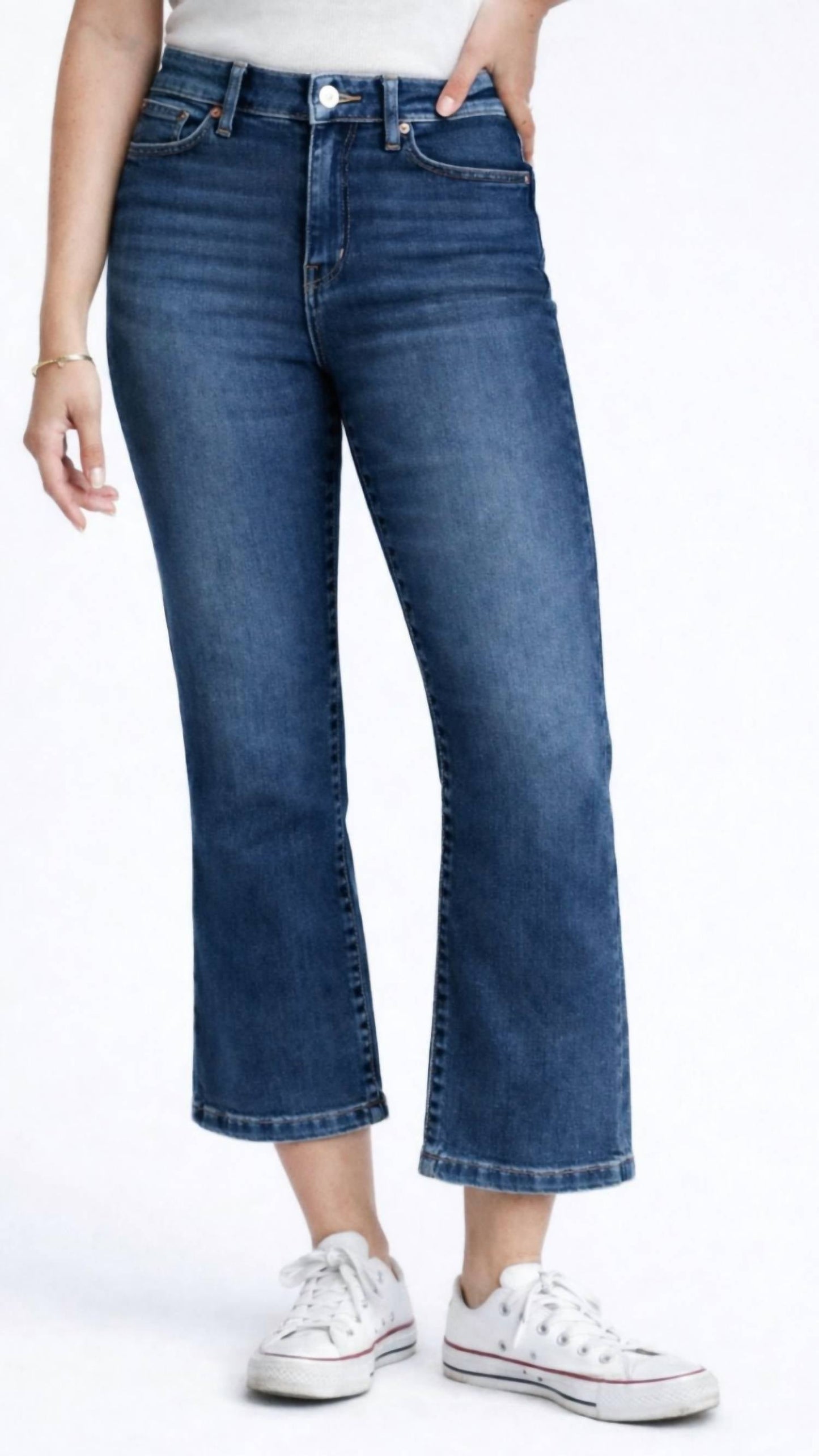 1822 Denim - Better Butter Mid Rise Wide Leg Cropped Jeans