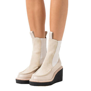 Rag &amp; Bone - Botas Chelsea Sloane de camurça e couro Paloma Wedge para mulheres