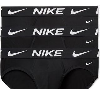 Pacote com 3 cuecas Nike Dri Fit Essential Micro Stretch Masculinas, Pretas, Tamanho Médio