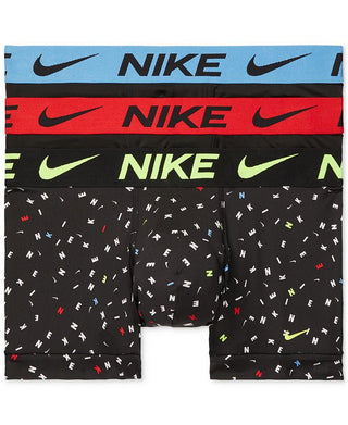 Boxers Nike Dri-Fit Essential Micro Trunk Masculinos, Pacote com 3, Azul, Tamanho Médio