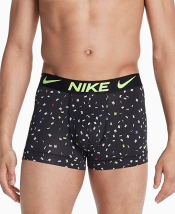 Boxers Nike Dri-Fit Essential Micro Trunk Masculinos, Pacote com 3, Azul, Tamanho Médio
