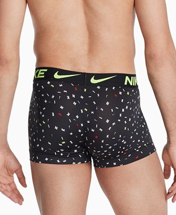 Boxers Nike Dri-Fit Essential Micro Trunk Masculinos, Pacote com 3, Azul, Tamanho Médio