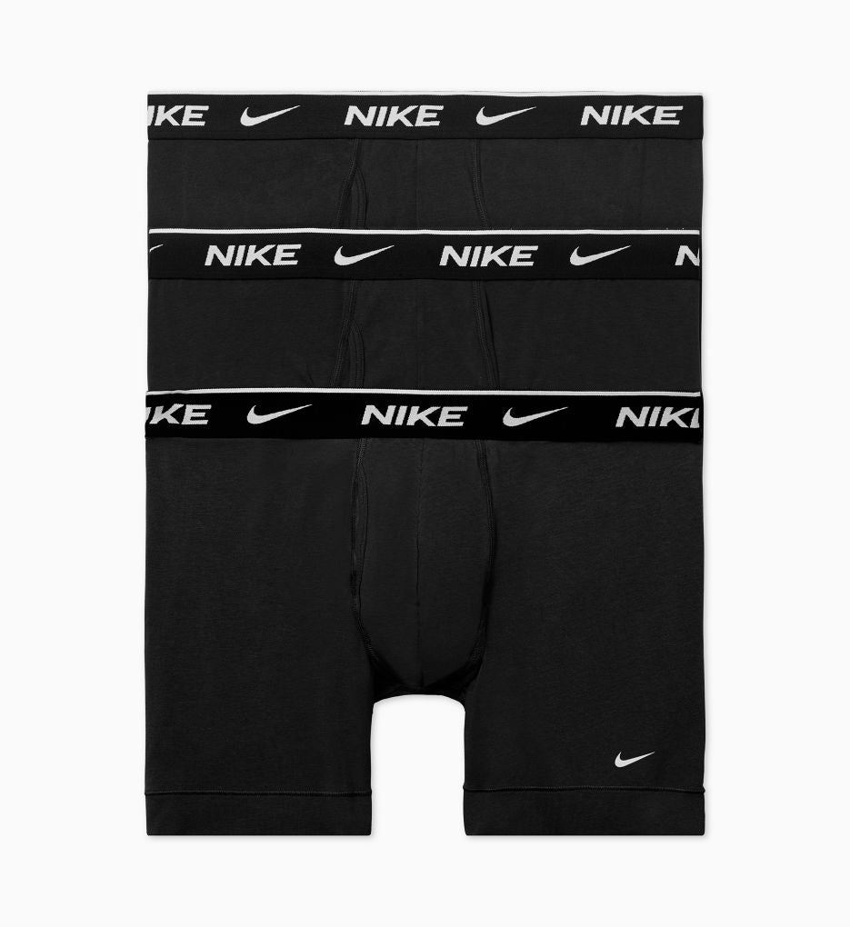 Cuecas boxer Nike Dri Fit Essential masculinas, pacote com 3, em algodão elástico, pretas, tamanho extragrande