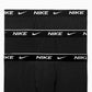 Cuecas boxer Nike Dri Fit Essential masculinas, pacote com 3, em algodão elástico, pretas, tamanho extragrande