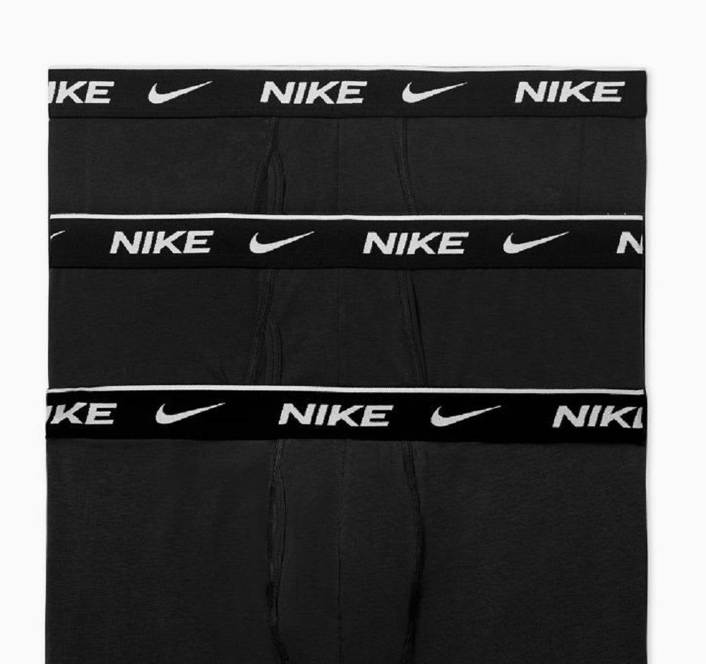 Cuecas boxer Nike Dri Fit Essential masculinas, pacote com 3, em algodão elástico, pretas, tamanho extragrande