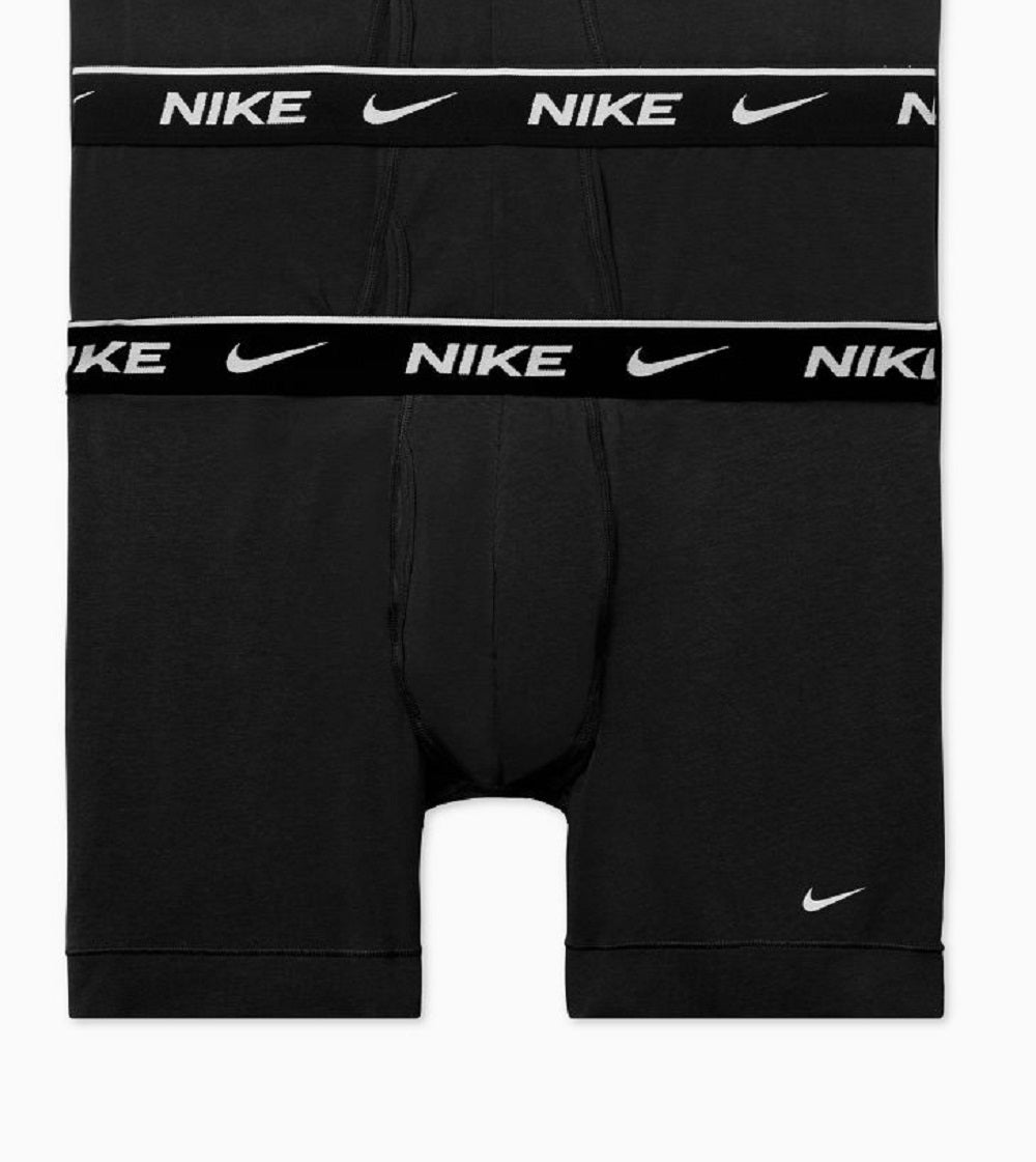 Cuecas boxer Nike Dri Fit Essential masculinas, pacote com 3, em algodão elástico, pretas, tamanho extragrande