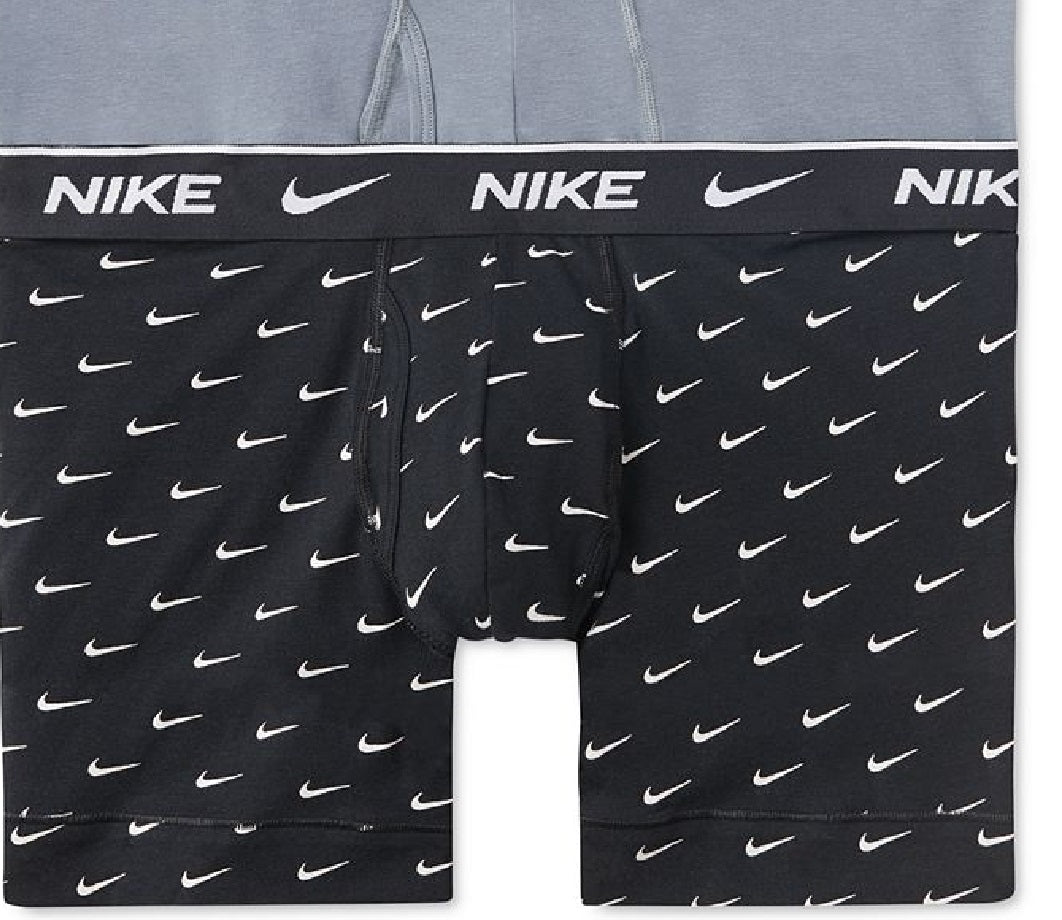 Cuecas boxer Nike Dri Fit Essential masculinas, pacote com 3, em algodão elástico, pretas, tamanho extragrande
