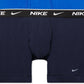 Cuecas Boxer Nike Dri Fit Essential Cotton Stretch Masculinas, Pacote com 3, Azul, Tamanho Médio