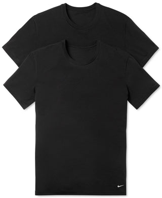 Camiseta Nike Dri Fit Masculina de Algodão Elástico e Gola Redonda, Pacote com 2 unidades, Preta, Tamanho P