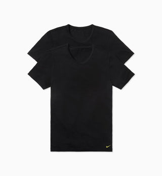 Camiseta Nike Dri Fit Masculina de Algodão Elástico e Gola Redonda, Pacote com 2 unidades, Preta, Tamanho Grande