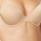 Sutiã Calvin Klein Feminino com Cobertura Total e Acabamento Recortado QF1714 Bege Tamanho 36DD