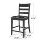 Farmhouse Upholstered Wood Counter Stools
