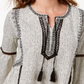 Blusa feminina estampada estilo camponês, branca, tamanho XX-G