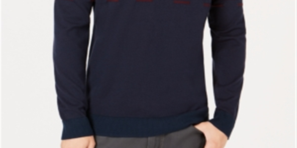 Suéter Alfani Masculino Colorblocked Dash Vermelho Tamanho Médio