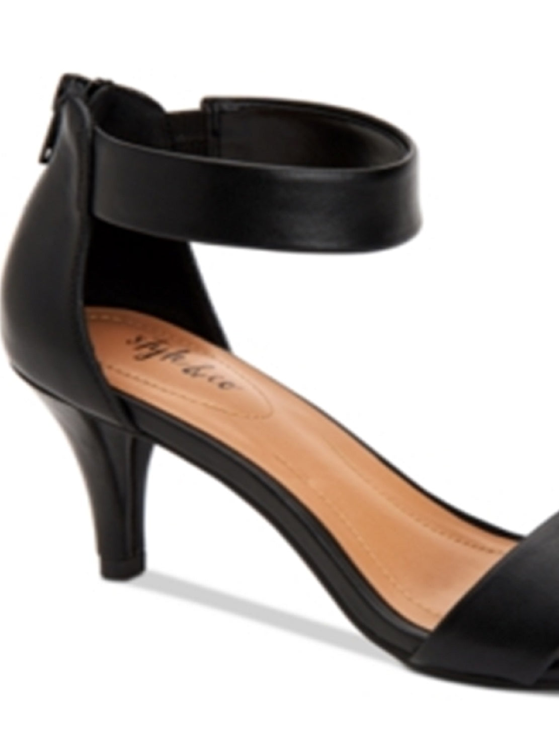 Sandálias sociais femininas Paycee de duas peças, pretas, tamanho 7W