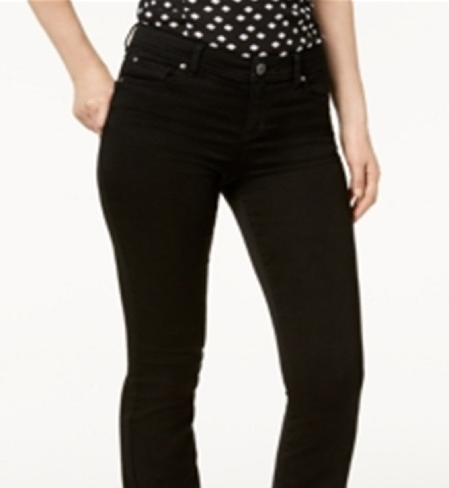 Calça jeans feminina INC International Concepts Curvy Fit INCFinity Bootcut preta tamanho 8