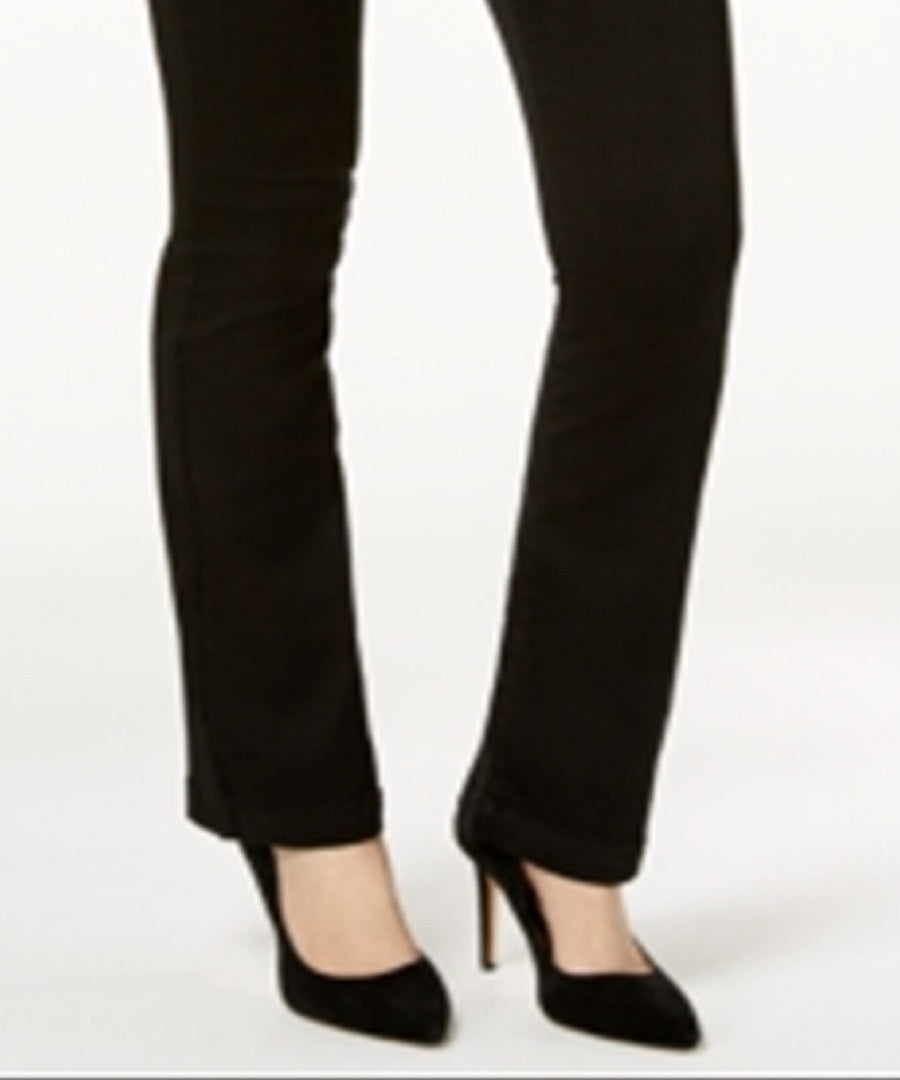 Calça jeans feminina INC International Concepts Curvy Fit INCFinity Bootcut preta tamanho 8