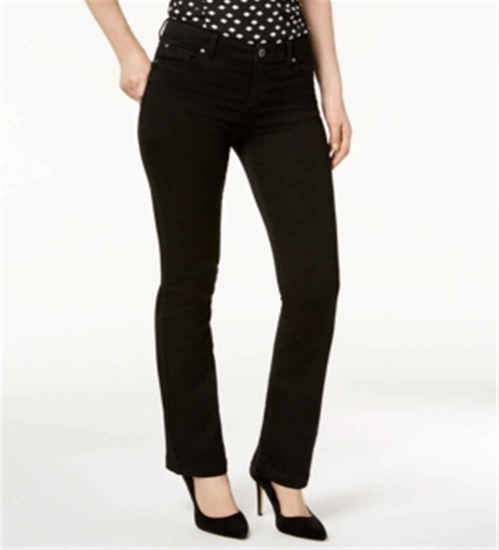 Calça jeans feminina INC International Concepts Curvy Fit INCFinity Bootcut preta tamanho 8