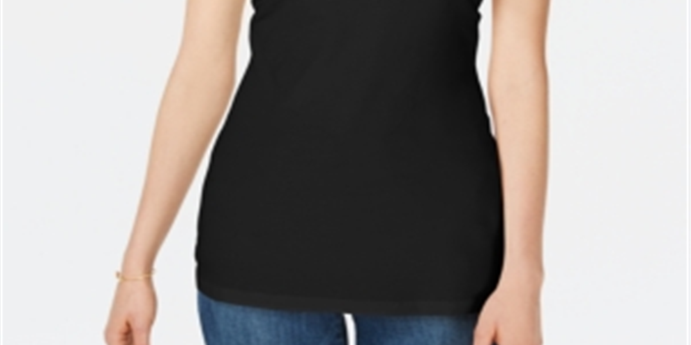 Camisola longa feminina Maison Jules, preta, tamanho grande