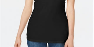 Camisola longa feminina Maison Jules, preta, tamanho grande