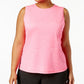 ID Ideology Regata feminina com decote em V e costas abertas, rosa, tamanho 1X