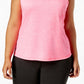 ID Ideology Regata feminina com decote em V e costas abertas, rosa, tamanho 1X