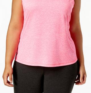 ID Ideology Regata feminina com decote em V e costas abertas, rosa, tamanho 1X