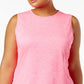 ID Ideology Regata feminina com decote em V e costas abertas, rosa, tamanho 2X