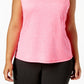 ID Ideology Regata feminina com decote em V e costas abertas, rosa, tamanho 2X