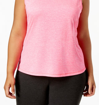 ID Ideology Regata feminina com decote em V e costas abertas, rosa, tamanho 2X