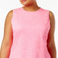 ID Ideology Regata feminina com decote em V e costas abertas, rosa, tamanho 3X