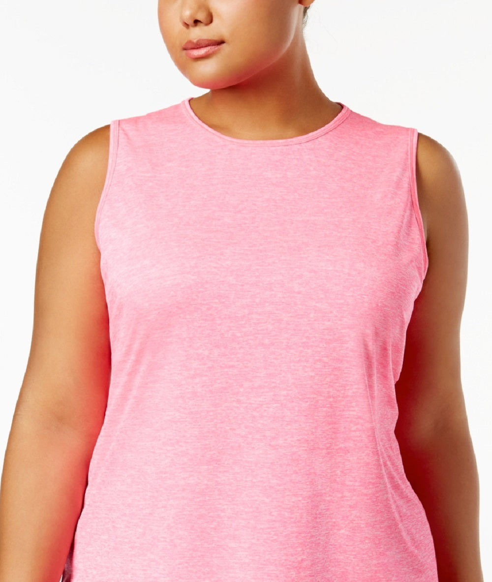 ID Ideology Regata feminina com decote em V e costas abertas, rosa, tamanho 3X