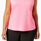 ID Ideology Regata feminina com decote em V e costas abertas, rosa, tamanho 3X